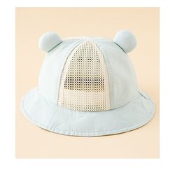 Babyhug Bucket Hat with Bear Embroidery & Ear Applique Light Pink - Diameter 16 cm