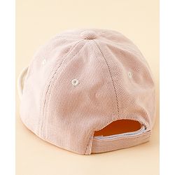 Babyhug Baseball Cap with Bear Applique Pink - Diameter 17 cm