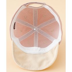 Babyhug Baseball Cap with Bear Applique Pink - Diameter 17 cm