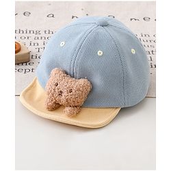 Babyhug Baseball Cap with Bear Applique Pink - Diameter 17 cm