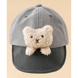 Babyhug Baseball Cap with Bear Applique Pink - Diameter 17 cm