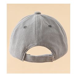 Babyhug Baseball Cap with Bear Applique Grey - Diameter 17 cm