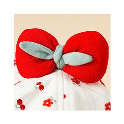 Babyhug Bucket Hat with Floral Print & Bow Applique Pink - Diameter 16 cm