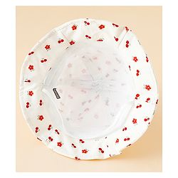 Babyhug Bucket Hat with Floral Print & Bow Applique Pink - Diameter 16 cm