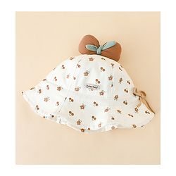 Babyhug Bucket Hat with Floral Print & Bow Applique Pink - Diameter 16 cm