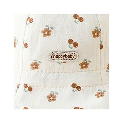 Babyhug Bucket Hat with Floral Print & Bow Applique Pink - Diameter 16 cm