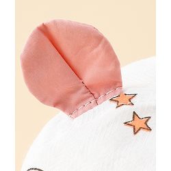 Babyhug Bucket Hat with Bear Print & Ear Applique Pink - Diameter 16 cm