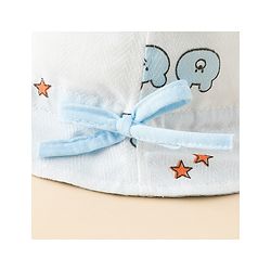 Babyhug Bucket Hat with Bear Print & Ear Applique Yellow - Diameter 16 cm
