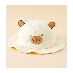 Babyhug Bucket Hat with Embroidery & Ear Applique Light Yellow - Diameter 16 cm