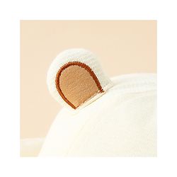 Babyhug Bucket Hat with Embroidery & Ear Applique Light Yellow - Diameter 16 cm
