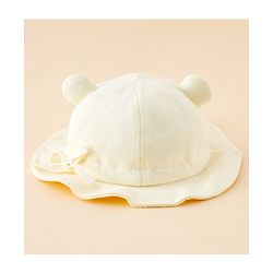 Babyhug Bucket Hat with Embroidery & Ear Applique Light Yellow - Diameter 16 cm