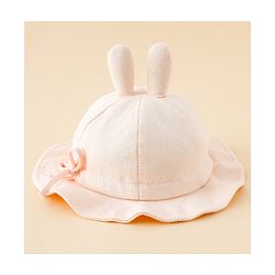 Babyhug Bucket Hat with Embroidery & Ear Applique Light Yellow - Diameter 16 cm