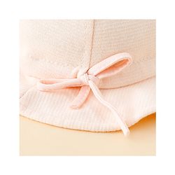 Babyhug Bucket Hat with Embroidery & Ear Applique Light Yellow - Diameter 16 cm