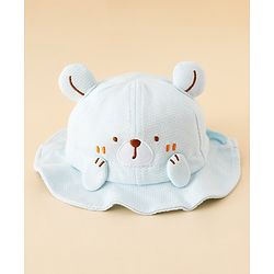 Babyhug Bucket Hat with Embroidery & Ear Applique Light Yellow - Diameter 16 cm