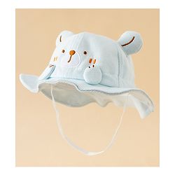Babyhug Bucket Hat with Embroidery & Ear Applique Light Yellow - Diameter 16 cm