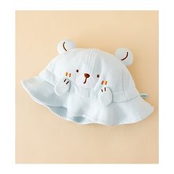 Babyhug Bucket Hat with Embroidery & Ear Applique Light Yellow - Diameter 16 cm