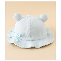 Babyhug Bucket Hat with Embroidery & Ear Applique Light Yellow - Diameter 16 cm
