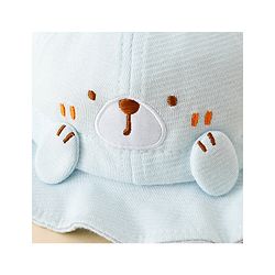 Babyhug Bucket Hat with Embroidery & Ear Applique Light Yellow - Diameter 16 cm