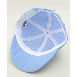 Babyhug Cotton Baseball Cap With Floral Applique Light Blue - Diameter 17 cm