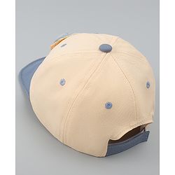 Babyhug Cotton Baseball Cap With Lion Applique Light Blue - Diameter 17 cm