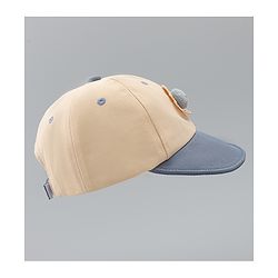 Babyhug Cotton Baseball Cap With Lion Applique Light Blue - Diameter 17 cm