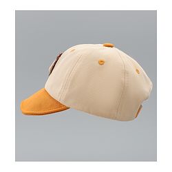 Babyhug Cotton Baseball Cap With Lion Applique Light Blue - Diameter 17 cm
