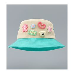 Babyhug Cotton Bucket Hat With Applique Sea Green - Diameter 17 cm