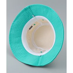 Babyhug Cotton Bucket Hat With Applique Sea Green - Diameter 17 cm
