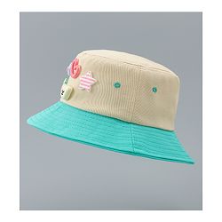 Babyhug Cotton Bucket Hat With Applique Sea Green - Diameter 17 cm