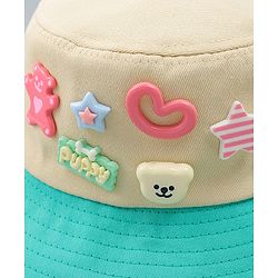 Babyhug Cotton Bucket Hat With Applique Sea Green - Diameter 17 cm