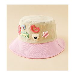 Babyhug Cotton Bucket Hat With Applique Sea Green - Diameter 17 cm