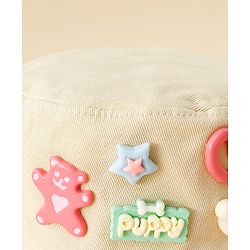 Babyhug Cotton Bucket Hat With Applique Sea Green - Diameter 17 cm