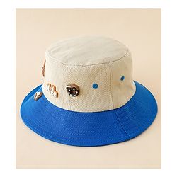 Babyhug Cotton Bucket Hat With Teddy Bear Applique Brown - Diameter 17 cm