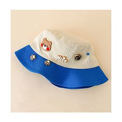Babyhug Cotton Bucket Hat With Teddy Bear Applique Brown - Diameter 17 cm