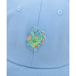 Babyhug Cotton Baseball Cap With Dino Applique Beige - Diameter 17 cm