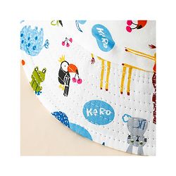 Babyhug Bucket Hat with Jungle Theme Print White - Diameter 17 cm