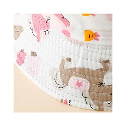 Babyhug Bucket Hat with Unicorn Print White - Diameter 17 cm