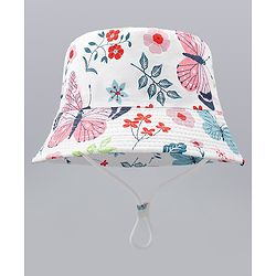 Babyhug 100% Cotton Bucket Hat with Tropical Theme Print - Diameter 17 cm