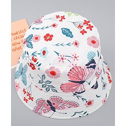 Babyhug 100% Cotton Bucket Hat with Tropical Theme Print - Diameter 17 cm