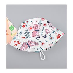 Babyhug 100% Cotton Bucket Hat with Tropical Theme Print - Diameter 17 cm
