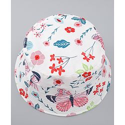 Babyhug 100% Cotton Bucket Hat with Tropical Theme Print - Diameter 17 cm