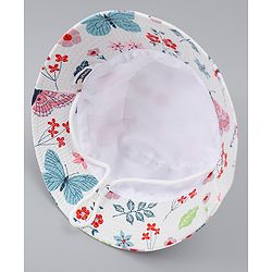 Babyhug 100% Cotton Bucket Hat with Tropical Theme Print - Diameter 17 cm