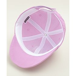 Babyhug Cotton Baseball Cap With Floral Applique Light Blue - Diameter 17 cm