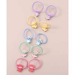 Babyhug Hair Rubber Bands with Floral Applique Free Size Pack of 5 - Multicolor