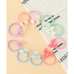 Babyhug Hair Rubber Bands  With Bow Applique Pack of 12 - Multicolor