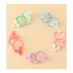 Babyhug Hair Rubber Bands  With Bow Applique Pack of 12 - Multicolor