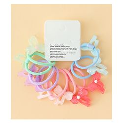 Babyhug Hair Rubber Bands  With Bow Applique Pack of 12 - Multicolor
