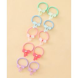 Babyhug Hair Rubber Bands  With Bow Applique Pack of 12 - Multicolor