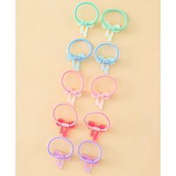 Babyhug Hair Rubber Bands  With Bow Applique Pack of 12 - Multicolor