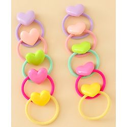 Babyhug Hair Rubber Bands  With Hearts  Applique Pack of 12 - Multicolor